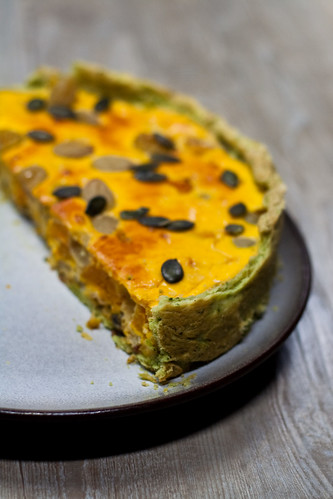 Kürbis-Fenchel-Quiche mit Weintrauben